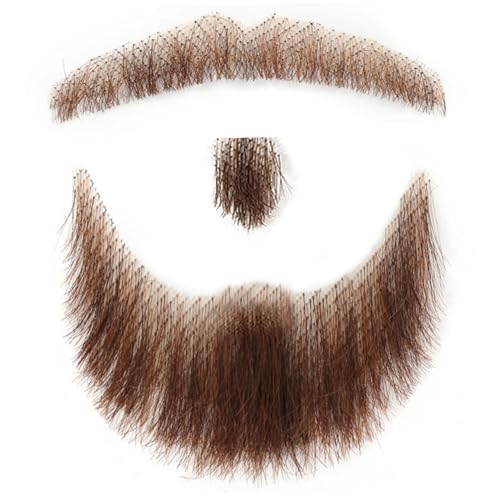 CNAFGBGG 1pc gefälschter Bart, menschliches Haar unsichtbar atmungsaktivem Netto -Realistischen Bart, brauner falscher Schnurrbart für Männer, die Halloween Cosplay -Kostümparty anziehen. CNAFGBGG 1pc gefälschter Bart, menschliches Haar unsichtbar atmungsaktivem Netto -Realistischen Bart, brauner falscher Schnurrbart für Männer, die Halloween Cosplay -Kostümparty anziehen. von CNAFGBGG