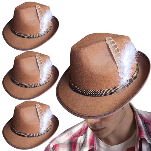 CNAFGBGG 3pcs Deutsch Hut 12x11x5 '' Bayerischer Oktoberfest Hut für Erwachsene, Oktoberfest Kostüm Dunkelbraun. CNAFGBGG 3pcs Deutsch Hut 12x11x5 '' Bayerischer Oktoberfest Hut für Erwachsene, Oktoberfest Kostüm Dunkelbraun. von CNAFGBGG