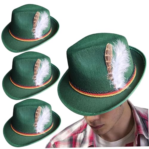 CNAFGBGG 3pcs Deutsch Hut 12x11x5 '' Bayerischer Oktoberfest Hut für Erwachsene, Oktoberfest Kostüm dunkelgrün. CNAFGBGG 3pcs Deutsch Hut 12x11x5 '' Bayerischer Oktoberfest Hut für Erwachsene, Oktoberfest Kostüm dunkelgrün. von CNAFGBGG