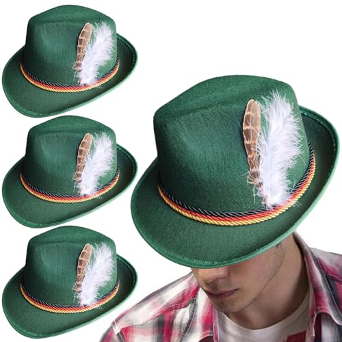 CNAFGBGG 3pcs Deutscher Hut 12x11x5 '' Bayerischer Oktoberfest Hut für Erwachsene, Oktoberfest Kostüm dunkelgrün CNAFGBGG 3pcs Deutscher Hut 12x11x5 '' Bayerischer Oktoberfest Hut für Erwachsene, Oktoberfest Kostüm dunkelgrün von CNAFGBGG