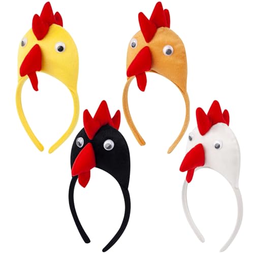 CNAFGBGG 4pcs Hühnerhut, 4,7 x 9,5 Zoll dreidimensionales Hühnchenkostüm, elastisches Hühnchen-Stirnband, Kinder Hühnerkostüm für Geburtstagsfeier Cosplay Gefälligkeiten CNAFGBGG 4pcs Hühnerhut, 4,7 x 9,5 Zoll dreidimensionales Hühnchenkostüm, elastisches Hühnchen-Stirnband, Kinder Hühnerkostüm für Geburtstagsfeier Cosplay Gefälligkeiten von CNAFGBGG