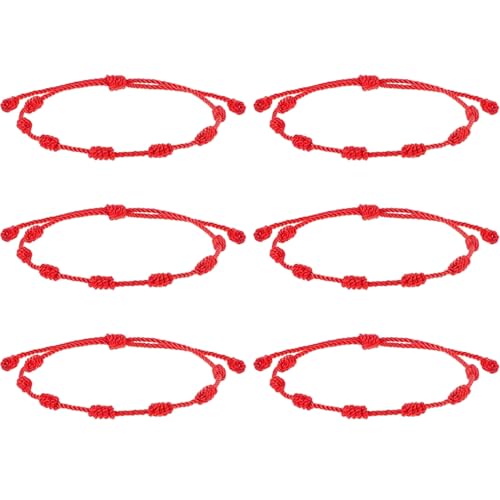 CNAFGBGG 6pcs rote Armbänder für Frauen, gewebtes rotes Stringarmband mit einstellbarem Knoten, Armband -Schnur rotes Armband zum Schutz, böser Auge und viel Glück CNAFGBGG 6pcs rote Armbänder für Frauen, gewebtes rotes Stringarmband mit einstellbarem Knoten, Armband -Schnur rotes Armband zum Schutz, böser Auge und viel Glück von CNAFGBGG