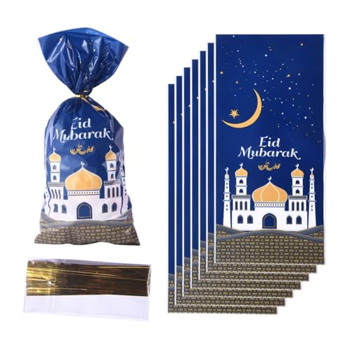 CNAFGBGG Eid Mubarak Party Treat Bag Eid Geschenktasche Ramadan süße Taschen mit Twist Krawatte für Eid Party 100pcs Blau CNAFGBGG Eid Mubarak Party Treat Bag Eid Geschenktasche Ramadan süße Taschen mit Twist Krawatte für Eid Party 100pcs Blau von CNAFGBGG