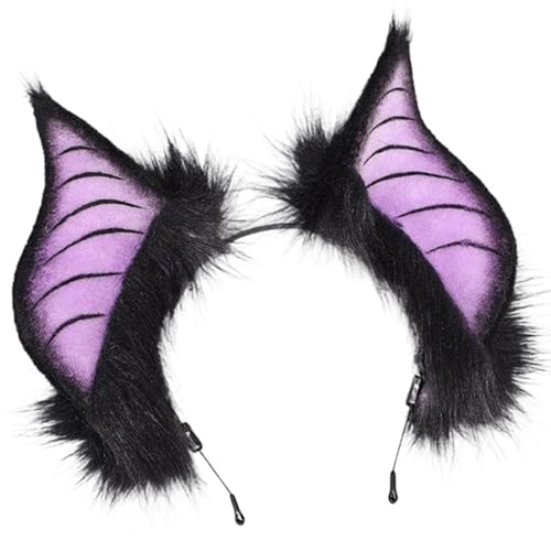 CNAFGBGG Fledermaus -Stirnband Gothic Halloween Fledermaus -Ohren Stirnband One Size Plüschohren Kopfstücke für schicke Cosplay -Kostüm Halloween Party, Style 2. von CNAFGBGG