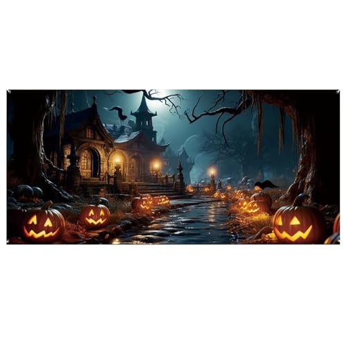 CNAFGBGG Halloween Garage Door Banner 16x7 ft gruselige Schloss Friedhof Halloween Garagentor Abdeckung Verblendete hängende Hintergrund CNAFGBGG Halloween Garage Door Banner 16x7 ft gruselige Schloss Friedhof Halloween Garagentor Abdeckung Verblendete hängende Hintergrund von CNAFGBGG