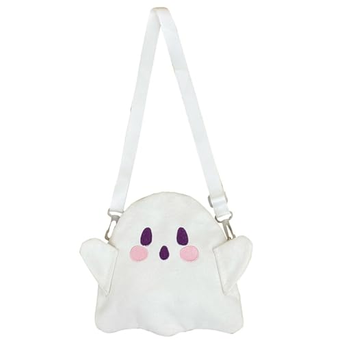 CNAFGBGG Halloween Ghost -Geldbeutel lustige süße Geister -Geister -Plüsch -Tasche weiche Flauschige Tasche mit verstellbarem Riemen Reißverschluss Halloween Geldbörse für Frauen Mädchen CNAFGBGG Halloween Ghost -Geldbeutel lustige süße Geister -Geister -Plüsch -Tasche weiche Flauschige Tasche mit verstellbarem Riemen Reißverschluss Halloween Geldbörse für Frauen Mädchen von CNAFGBGG