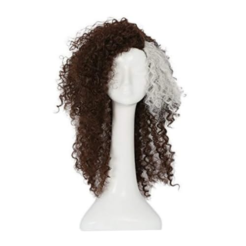 CNAFGBGG Halloween Perücke 20 Zoll langes braunes lockiges Haarperücken für Frauen natürliche synthetische Perücken verrückte Kleider Cosplay Kostüm Accessoire ... CNAFGBGG Halloween Perücke 20 Zoll langes braunes lockiges Haarperücken für Frauen natürliche synthetische Perücken verrückte Kleider Cosplay Kostüm Accessoire ... von CNAFGBGG