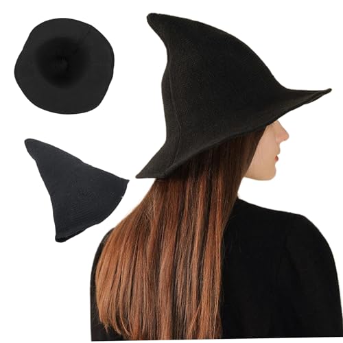 CNAFGBGG Hexenhut spitzte Fleece -Strick -Zaubererhut mit formbarem, gotisch personalisierten schwarzen Hexe für Halloween, Party, Filmpropie, Karneval .. CNAFGBGG Hexenhut spitzte Fleece -Strick -Zaubererhut mit formbarem, gotisch personalisierten schwarzen Hexe für Halloween, Party, Filmpropie, Karneval .. von CNAFGBGG