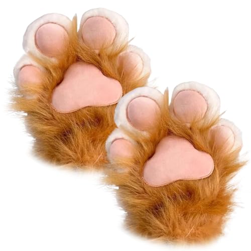 CNAFGBGG Katzenpfotenhandschuhe 1 Paar Plüschpelzpfoten Fäustlinge Therian Handschuhe für Cosplay- und Anime-Kongresszubehör, orange. CNAFGBGG Katzenpfotenhandschuhe 1 Paar Plüschpelzpfoten Fäustlinge Therian Handschuhe für Cosplay- und Anime-Kongresszubehör, orange. von CNAFGBGG