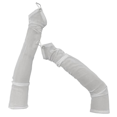 CNAFGBGG Mesh -Handschuhe 1 Paar 18, 9 x 3, 5 Lange Schiere Handschuhe Fingerlose atmungsaktive Tüll mit Strass -Sonnenschutz Sommerfrauen für Outdoor, Hochzeit, Oper, Weiß .. CNAFGBGG Mesh -Handschuhe 1 Paar 18, 9 x 3, 5 Lange Schiere Handschuhe Fingerlose atmungsaktive Tüll mit Strass -Sonnenschutz Sommerfrauen für Outdoor, Hochzeit, Oper, Weiß .. von CNAFGBGG