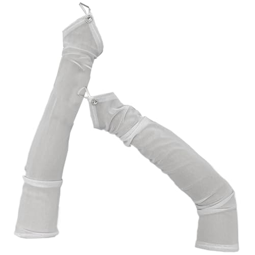 CNAFGBGG Mesh -Handschuhe 1 Paar 18, 9 x 3, 5 Lange Schiere Handschuhe Fingerlose atmungsaktive Tüll mit Strass -Sonnenschutz Sommerfrauen für Outdoor, Hochzeit, Oper, Weiß. CNAFGBGG Mesh -Handschuhe 1 Paar 18, 9 x 3, 5 Lange Schiere Handschuhe Fingerlose atmungsaktive Tüll mit Strass -Sonnenschutz Sommerfrauen für Outdoor, Hochzeit, Oper, Weiß. von CNAFGBGG