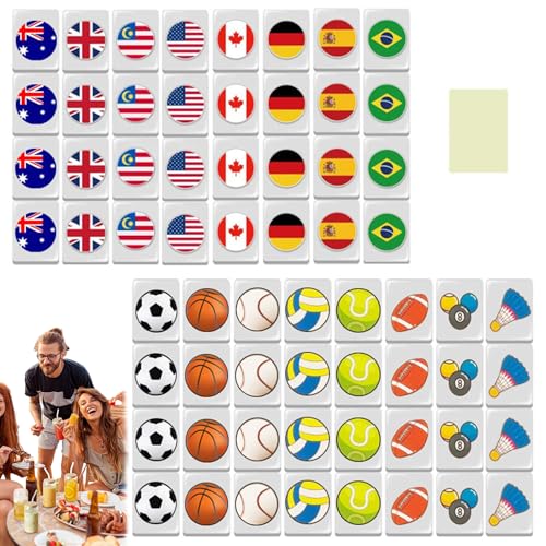 CNAFGBGG Mini Mahjong Set 64pcs Flag & Ballmuster Mahjong Tiles Escape Game 24mm Travel Mahjong Set wiederverwendbarer Block Mahjong -Spiel Set für Spring Picnic Party Geschenk. CNAFGBGG Mini Mahjong Set 64pcs Flag & Ballmuster Mahjong Tiles Escape Game 24mm Travel Mahjong Set wiederverwendbarer Block Mahjong -Spiel Set für Spring Picnic Party Geschenk. von CNAFGBGG