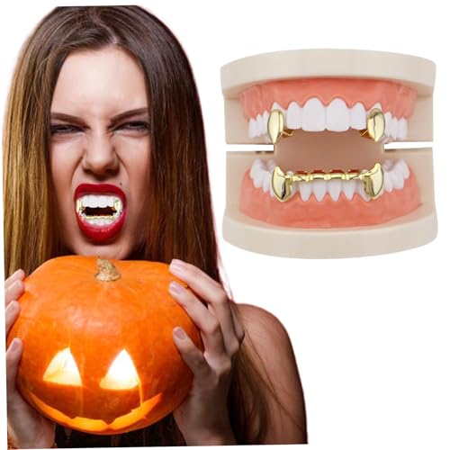 CNAFGBGG Vampirzähne 1Set Golden Glossy Plated Hip Hop Fangs für Cosplay -obere Bodenzähne für Männer und Frauen Vampirzubehör für Halloween -Kostüm -Cosplay.. CNAFGBGG Vampirzähne 1Set Golden Glossy Plated Hip Hop Fangs für Cosplay -obere Bodenzähne für Männer und Frauen Vampirzubehör für Halloween -Kostüm -Cosplay.. von CNAFGBGG