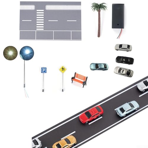 Diorama-Auto-Parkplatz-Modell mit lebendigem LED-beleuchtetem Diorama, ideal für die Anzeige von Mini-Fahrzeugen (weißes Licht) von CNANRNANC
