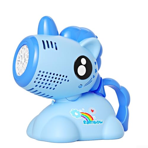 Kindergenuss-Booster, vollautomatisch, 360 Grad drehbare Seifenblasenmaschine, ideal für verschiedene Outdoor-Aktivitäten (blau) von CNANRNANC