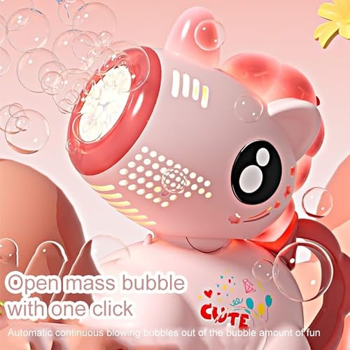 Kindergenuss-Booster, vollautomatisch, 360 Grad drehbare Seifenblasenmaschine, ideal für verschiedene Outdoor-Aktivitäten (rot) von CNANRNANC