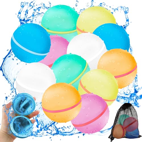 Wasserbomben Wiederverwendbar,12 Stück Wiederverwendbare Wasserballons Bomben,Selbstschließend magnetische Spritzbälle,für Kinder,Erwachsene,Strand,Poolparty,Strand,Wasserspielzeug,Sommer im Freien Wasserbomben Wiederverwendbar,12 Stück Wiederverwendbare Wasserballons Bomben,Selbstschließend magnetische Spritzbälle,für Kinder,Erwachsene,Strand,Poolparty,Strand,Wasserspielzeug,Sommer im Freien von CNMTCCO