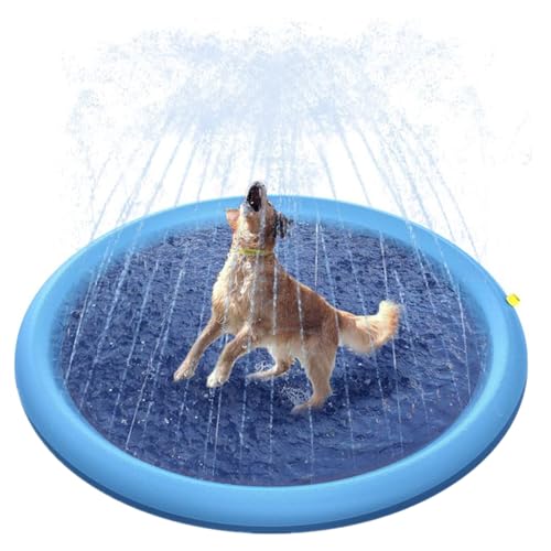 CNMTCCO Hundepool, D150cm/77in Planschbecken für Große & Kleine Hunde, 0.50mm Verdickt Anti-Rutsch Sprinkler Matte Hund Faltbarer Splash Pad für Sommer, Garten, DraußEn CNMTCCO Hundepool, D150cm/77in Planschbecken für Große & Kleine Hunde, 0.50mm Verdickt Anti-Rutsch Sprinkler Matte Hund Faltbarer Splash Pad für Sommer, Garten, DraußEn von CNMTCCO