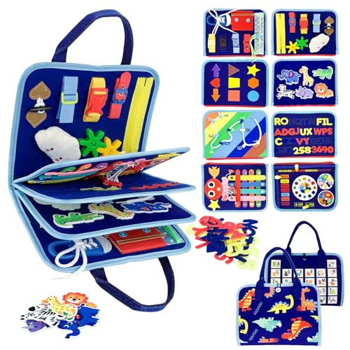 CNMTCCO Sicheres Montessori Busy Board für Kleinkinder ab 3 Jahren – Interaktives Motorikspielzeug & Lernspielzeug für Reisen, Auto und Flugzeug Jungen und Mädchen CNMTCCO Sicheres Montessori Busy Board für Kleinkinder ab 3 Jahren – Interaktives Motorikspielzeug & Lernspielzeug für Reisen, Auto und Flugzeug Jungen und Mädchen von CNMTCCO