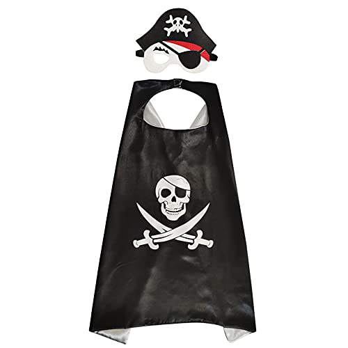 CO BN Kinder Piraten-Set Halloween Capes mit Piraten Augenklappe Piraten Umhang für Halloween Party Requisiten. von CHUANGOU