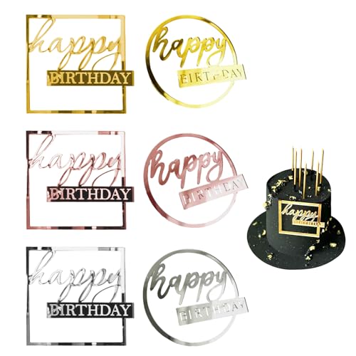 6 Stück Kuchendekoration Im Ins-Stil, Alles Gute Zum Geburtstag, Acryl, Goldene Glitzer, DIY-Dekoration Für Kuchen-Geburtstagsfeier 6 Stück Kuchendekoration Im Ins-Stil, Alles Gute Zum Geburtstag, Acryl, Goldene Glitzer, DIY-Dekoration Für Kuchen-Geburtstagsfeier von COACOM