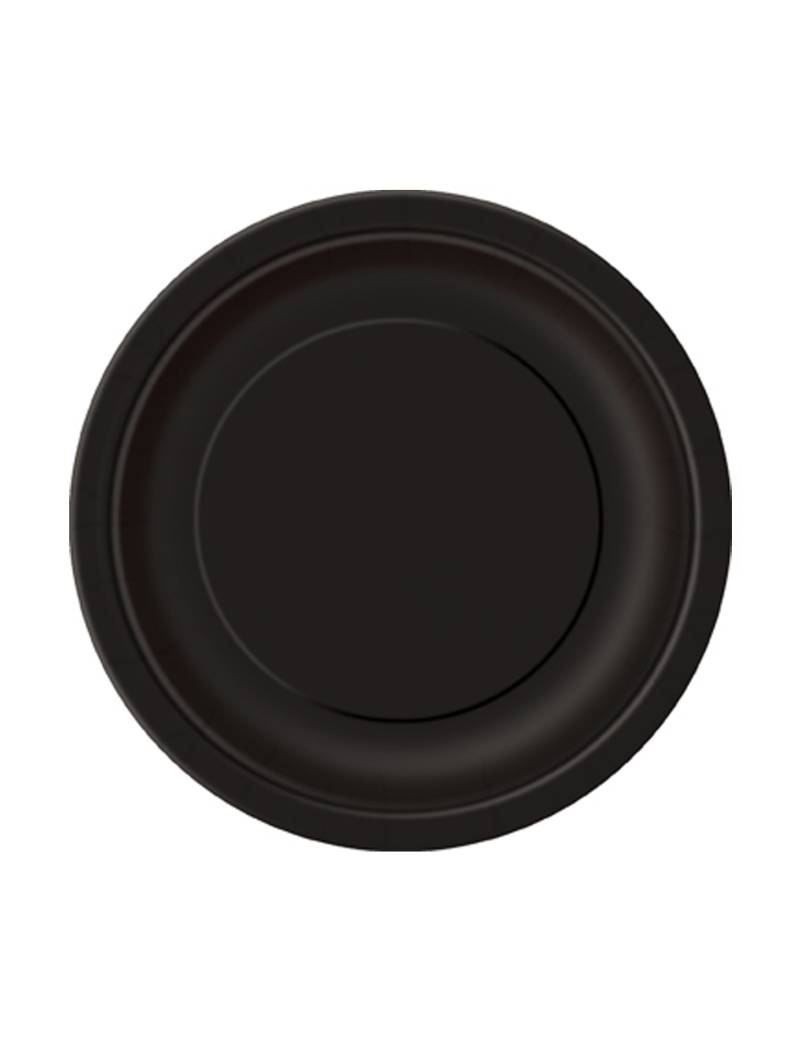 Party-Teller runde Pappteller 20 Stück schwarz 17cm von KARNEVAL-MEGASTORE