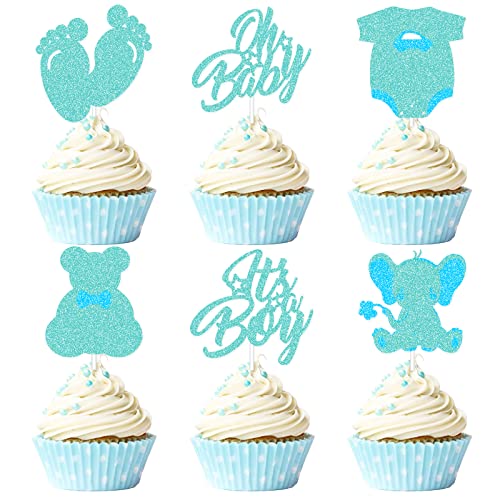 24 PCS Blaues Geburtstag Cupcake Topper Glitter Es ist ein Junge Kuchen Dekorationen Baby Dusche Geschlecht Reveal Cupcake Picks für Junge oder Mädchen Thema Baby Dusche Kinder Party Supplies 24 PCS Blaues Geburtstag Cupcake Topper Glitter Es ist ein Junge Kuchen Dekorationen Baby Dusche Geschlecht Reveal Cupcake Picks für Junge oder Mädchen Thema Baby Dusche Kinder Party Supplies von CODOMOR