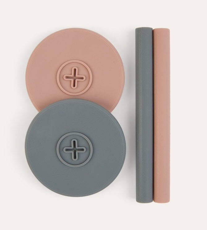 COGNIKIDS Sip Trinkhalm & Deckel 2er-Pack, Slate Grey/Blush COGNIKIDS Sip Trinkhalm & Deckel 2er-Pack, Slate Grey/Blush von COGNIKIDS