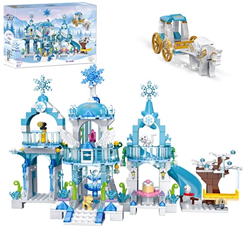 COGO Friends Mädchen Prinzessin Schloss Bausteine Frozen Schloss Bauspielzeugsets Prinzessin Spielzeug für Mädchen ab 6 Jahre kreatives Geschenk Lernspielzeug 477 Stück von COGO