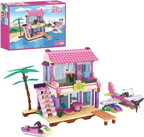 COGO Mädchen Haus Bauspielzeug, Hausbauset, Lernspielzeug, Spielzeughaus, Geschenk für Kinder, Jungen und Mädchen ab 6 Jahre, 423 Stück von COGO