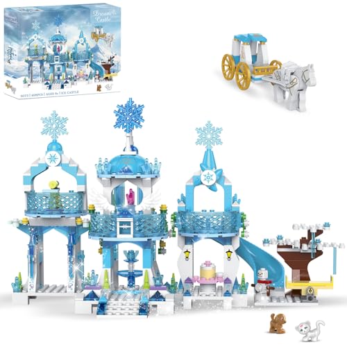 COGO Friends Mädchen Prinzessin Schloss Bausteine Frozen Schloss Bauspielzeugsets Prinzessin Spielzeug für Mädchen ab 6 Jahre kreatives Geschenk Lernspielzeug 477 Stück von COGO