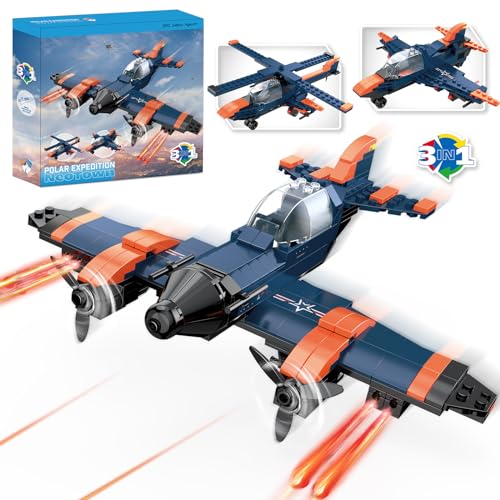 Creator 3in1 City Flugzeug Spielzeug, Jagdflugzeug, Jet-Flugzeug, Hubschrauber, Militärisches Konstruktionsspielzeug Geschenk für Kinder, Jungen und Mädchen ab 6 Jahre 248 Stück Creator 3in1 City Flugzeug Spielzeug, Jagdflugzeug, Jet-Flugzeug, Hubschrauber, Militärisches Konstruktionsspielzeug Geschenk für Kinder, Jungen und Mädchen ab 6 Jahre 248 Stück von COGO