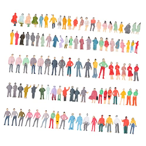 COHEALI 100st Simulationscharaktermodell Menschenfiguren Aus Kunststoff Stehende Personen 1/100 Winzige Leute Stehen Stadtmenschen Figur Menschen Miniaturszenen Plastik Puppe Kind Bahn von COHEALI