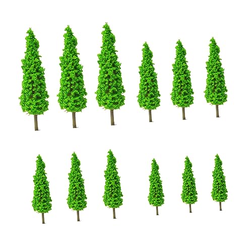 COHEALI 12st Simulation Grüner Baum Puppenstube Miniatur Pflanze Modelleisenbahn Baum Modellbäume Mini Künstliche Pflanze Baum Modell Puppenhausmöbel Modellmaterial Plastik Kind Sandkasten von COHEALI