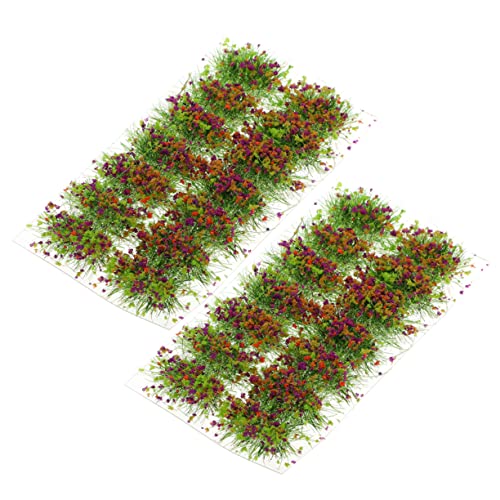 COHEALI 2 Kisten Grasschuppen Ödland Büschel Blumenbüschel Eicheln Sand-Layout-Modell Eisenbahn Kunstrasen Miniatur Selbstklebende Grasstreifen Modell Gras Möbel Harz Getuftet Zubehör von COHEALI