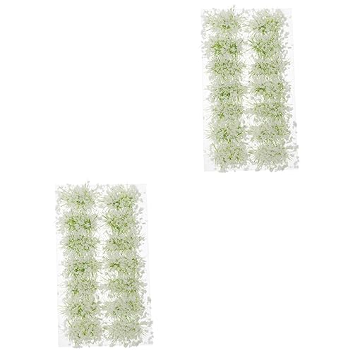COHEALI 2 Kisten Grasschuppen plastiktisch Plastic Landschaftsmodell DIY Miniatur errötendes Dekor Züge Modelle siamesische Blumensträucher Mini-Blütentraube Puppenhaus Moos Dekorationen von COHEALI