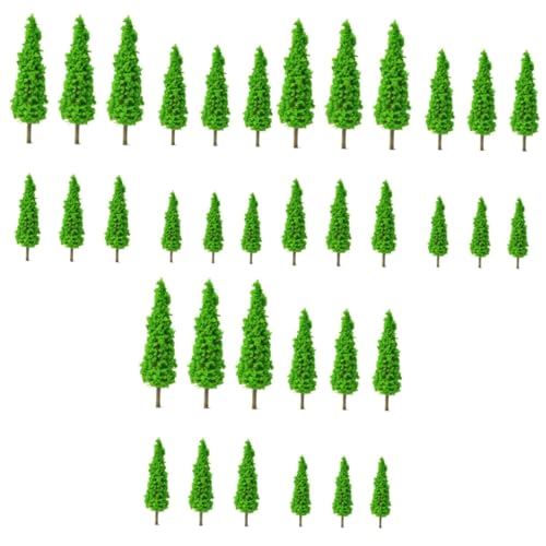 COHEALI 36 STK Simulation Grüner Baum Tischdekoration Modellbahn Landschaft Gefälschte Bäume Landschaft Architektur Baum Mini-dekor Miniatur-Layout Dreidimensional Plastik Kind Lieferungen von COHEALI