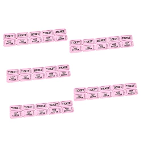 COHEALI 500 STK Lotterie-ziehungsscheine Etiketten Partykarten Lotterielose Karnevalskarten Eintrittskarten Für Veranstaltungen Tickets Papier Flugblatt Rosa Kinokarte von COHEALI