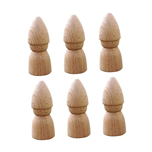 COHEALI 6 STK Marionette Weiße Embryonen DIY Bemalte Puppen Leute Pfeifen Holzhandwerk Zum Bemalen Puppen Aus Holz Holzrohlinge Menschen Aus Holz Holzpflöcke Zum Basteln Holzstücke Körper von COHEALI