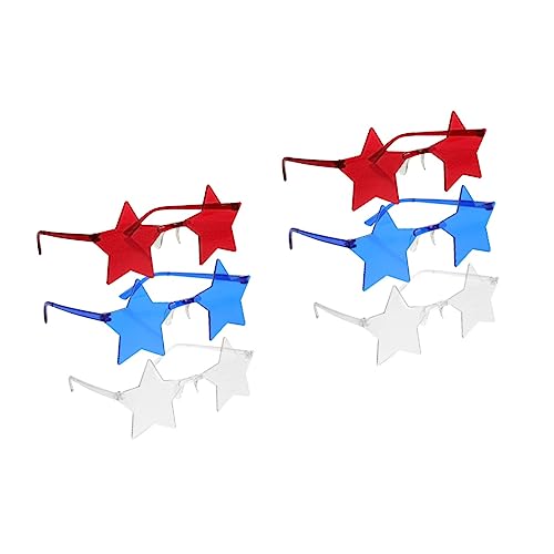 COHEALI 6 Stk Amerikanische Elementbrille Cosplay-party-brille Patriotische Sternsonnenbrille Pentagramm-sonnenbrille Sternförmige Sonnenbrille Usa-geschenke Deko Kind Papier Rahmenlos von COHEALI