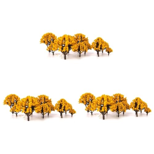 COHEALI 60 STK Gelbe Winzige Bäume Modelleisenbahnbäume Künstlicher Baum Modellbahn Landschaft Blumendekorationen Landschaftsgestaltung Landschaftsbäume Baumfiguren Diorama Mini Sa60 von COHEALI