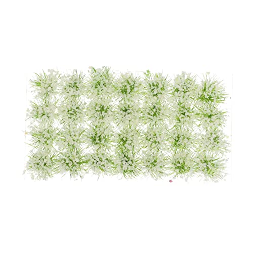 COHEALI 84 STK Kunstrasen-Cluster Grundmaterialien Für Miniaturen Sandkasten-miniaturen Miniatur Statisches Landschaftsmodell Künstliche Sukkulente Sukkulenten Weiß Dicht Graspulver Harz von COHEALI