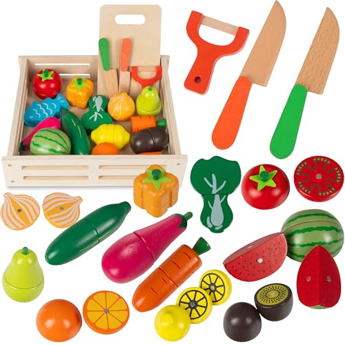 COIL Kinderküche Zubehör Holz Gemüse zum Schneiden, Küchenzubehör für Kinder, Holz Obst zum Schneiden, Küchenspielzeug, Lernspielzeug, Zubehör Spielküche COIL Kinderküche Zubehör Holz Gemüse zum Schneiden, Küchenzubehör für Kinder, Holz Obst zum Schneiden, Küchenspielzeug, Lernspielzeug, Zubehör Spielküche von COIL