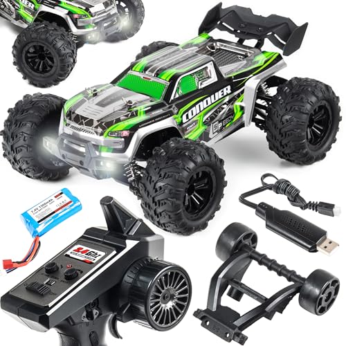COIL RC-Buggy - Ferngesteuertes Auto, 4x4 Allradantrieb, 38 km/h Hochgeschwindigkeits Geländewagen, Robustes Offroad Spielzeugauto mit LED-Scheinwerfern, 2.4 GHz Steuerung, 1:16 Maßstab (Grün) von COIL