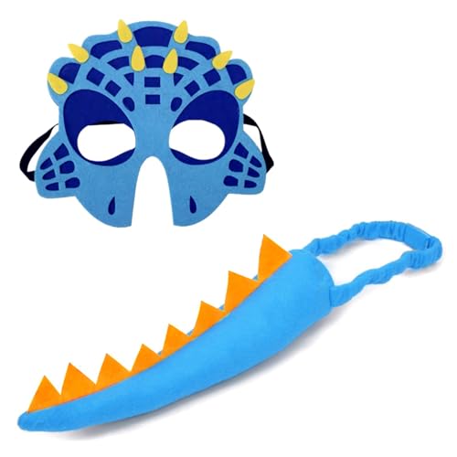 COJOUCCI Dinosaurier-Maske und Dinosaurier-Schwanz für Halloween, Dinosaurier-Kostüm, Cosplay, Drachenmaske und Schwanz-Kostüm, Dress-up-Geburtstagsparty COJOUCCI Dinosaurier-Maske und Dinosaurier-Schwanz für Halloween, Dinosaurier-Kostüm, Cosplay, Drachenmaske und Schwanz-Kostüm, Dress-up-Geburtstagsparty von COJOUCCI