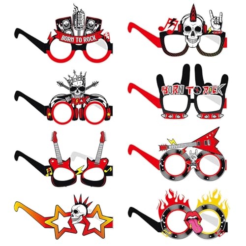 COLANANA 8 Stück Geburtstag Party Brille Dekoration,Lustige Papier Geburtstag Brille Deko, Geburtstags Photo Booth Requisiten Zubehör,Rock Thema Geburtstags Party Dekorationen für Frauen Männer COLANANA 8 Stück Geburtstag Party Brille Dekoration,Lustige Papier Geburtstag Brille Deko, Geburtstags Photo Booth Requisiten Zubehör,Rock Thema Geburtstags Party Dekorationen für Frauen Männer von COLANANA