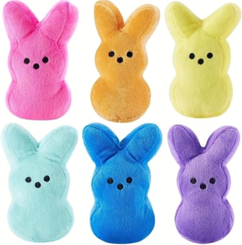 6 Stück Osterhase Kuscheltier Figuren, Hasen Spielzeug Für Kinder, 6 Farbe Hase Kuscheltier, Ostern Deko, Hasen Kuscheltier Plüschtier Für Ostern Geschenk (A) von COLEESON