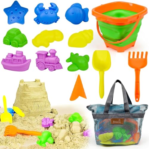COLEESON 14 Stück Strandspielzeug für Kinder, Reise Sandspielzeug mit Faltbarer Eimer Kinder, Sandkasten Strand Spielzeug Sandförmchen, Outdoor Spielzeug für Kinder Jungen Mädchen Alter 3 4 5 6 7+ COLEESON 14 Stück Strandspielzeug für Kinder, Reise Sandspielzeug mit Faltbarer Eimer Kinder, Sandkasten Strand Spielzeug Sandförmchen, Outdoor Spielzeug für Kinder Jungen Mädchen Alter 3 4 5 6 7+ von COLEESON