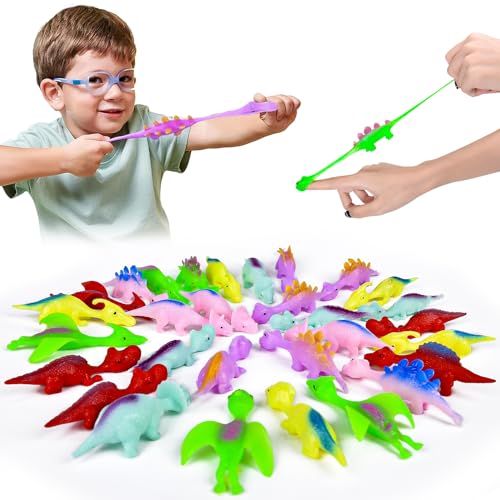 COLEESON 30Pcs Schleuder Dinosaurier, Schleuder-Dinosaurier-Fingerspielzeug, Dinosaurier Spielzeug, Dinosaur Finger Toys, Party Spielzeug für Kinder Erwachsene Weihnachten Geburtstagsgeschenk (A) (B) von COLEESON