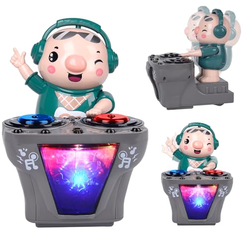 DJ Swinging Piggy Toy, DJ Elektrische Musik Tanzendes Schweinchen Spielzeug mit Musik und Lichte, DJ Rock Pig Toy, Lustiges Musikspielzeug Für Kleinkinder 1-3 Jahren (A) von COLEESON